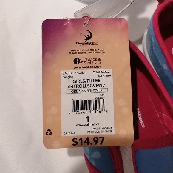 🔥SALE🔥 Trolls DreamWorks Poppy Slip-on Running Shoes Size 1 NWT - Picture 4 of 5